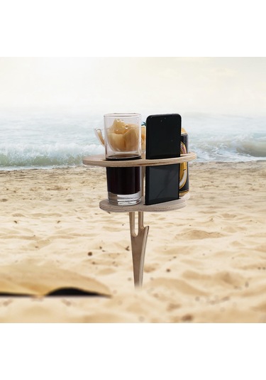 Suntek Magideal Taşınabilir Piknik Masası Cam Raf Dış Ahşap-rengi