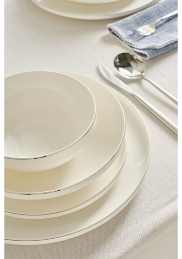 Karaca  Red Carpet Collection Stream Bone Merope 53 Parça 12 Kişilik Yemek Takımı Platin