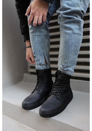 Knack Spor Bot 022 Siyah Siyah Taban KNKBOT022SST 001