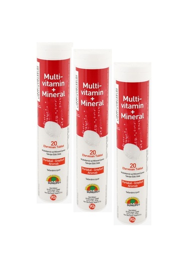Sunlife Multivitamin Mineral 20 Efervesan Tablet 3 Adet