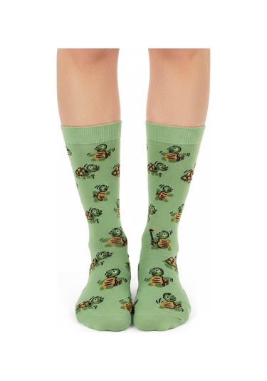 Gost Liria Tortoise Socks Desenli Unisex Soket Çorap Yeşil