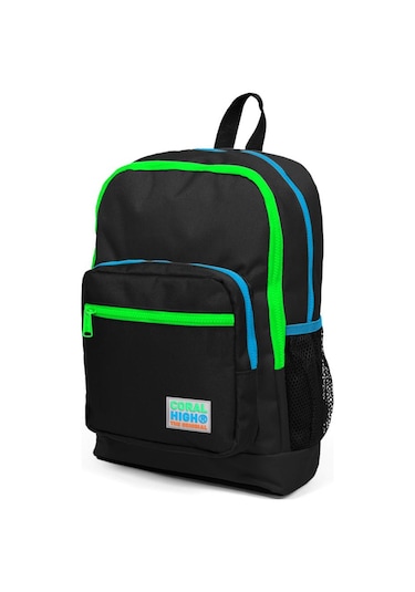 Coral High Kids Siyah Dört Bölmeli Okul Sırt Çantası 23717