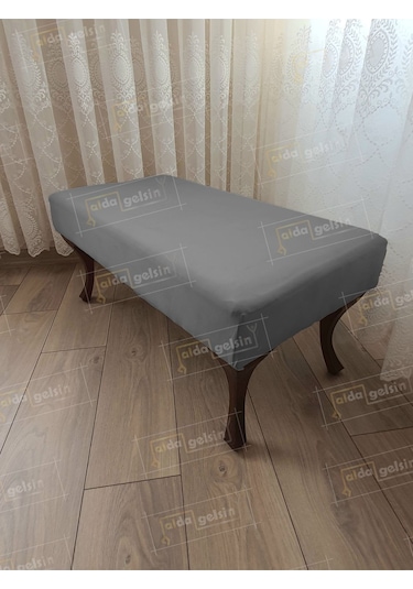 Ayak Ucu Kapı Önü Antre Düz Bench Puf Orta Sehpa Ceviz Ayak 120 45 Gri