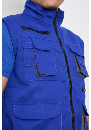 Orange Safety Sax Mavi Harman Karışımı Yelek Pantolon 001