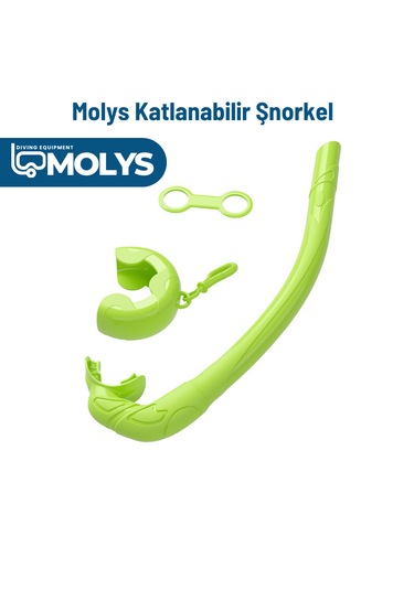 Molys Katlanabilir Şnorkel Hafif, Taşınabilir Ve Konforlu Kullanım Yer Kaplamaz Yeşil