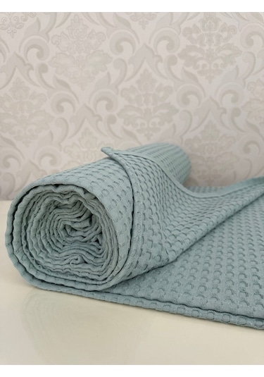 Premium %100 Pamuk Çift Kişilik Yazlık Pike, Yatak Örtüsü,terletmez Kumaş Nilyeşil Renk 240x200cm Yeşil