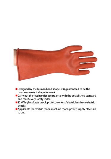 Geeroyoo 12kv Yüksek Gerilim Koruyucu Lastik Eldiven, Elektrikçi İçin Islaklık Ve Aşınma Dayanıklı, Elektrik Odaları Ve Güç Tesislerinde Kullanım