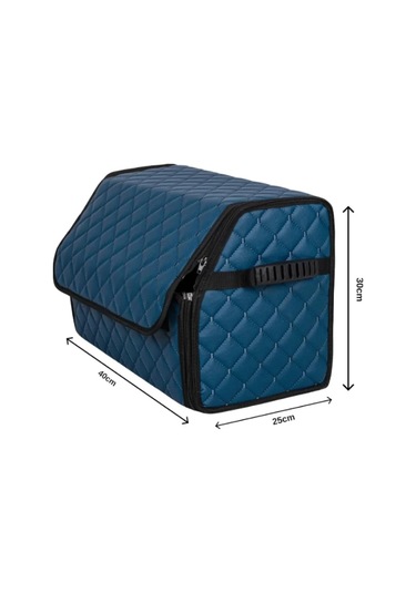 Oto Bagaj Organizeri Kapitone Deri Çanta Petrol Mavisi