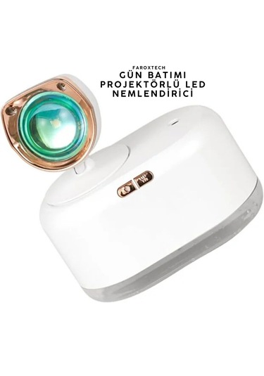 Gün Batımı Projektörlü Led Nemlendirici 300 Ml, Usb Şarjlı Sessiz Hava Nemlendirici Lamba