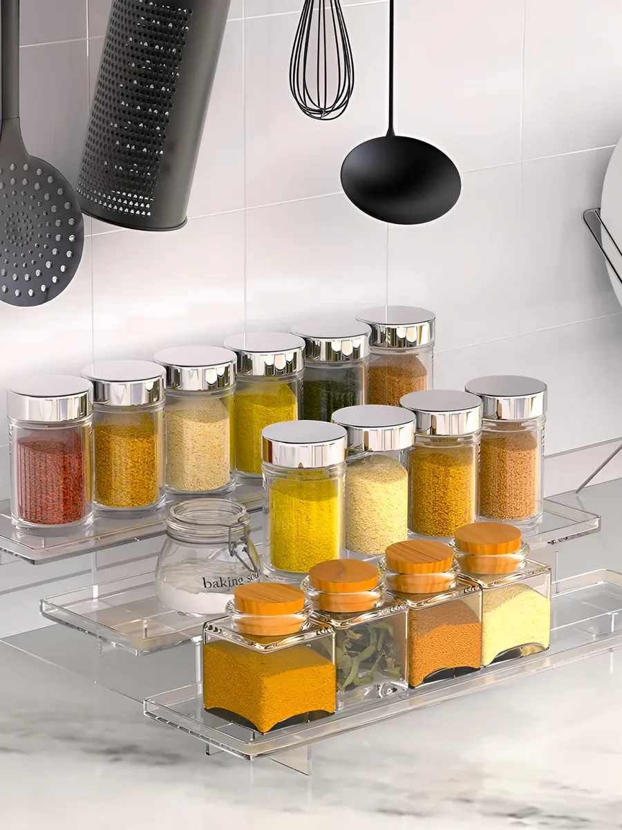 Ikea 3 Katlı Baharat, Kozmetik Merdiven Standı, 2 Adet 264063094 Siyah Kristal