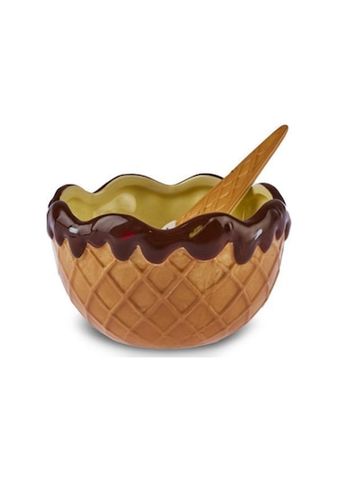 Karaca  Chocolate Chip 3'lü Kaşıklı Dondurma Kasesi