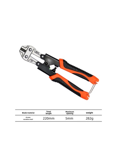 Geeksen 8" Mini Çelik Kesici - Çelik Tel, Çelik Çivi, Ip Ve Plombaj Kesimi İçin Dayanıklı Crv Malzeme Alet