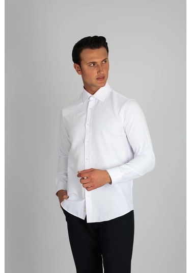 Lorenzo Mazzoli Gab C 900 Beyaz Erkek Gömlek Beyaz
