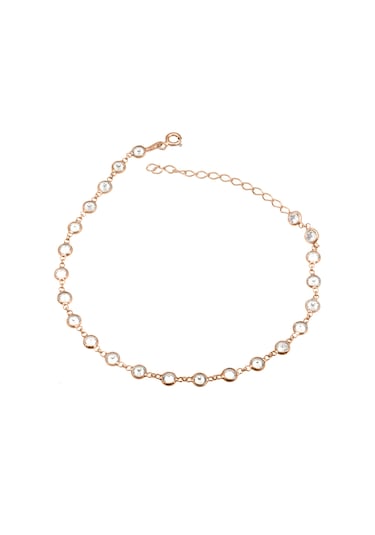 Brezza Lusso Jewelry Classical Su Yolugözü Gümüş Kadın Ayak Halhal Rose