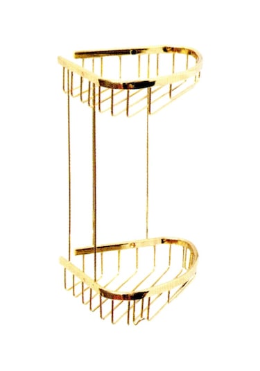 Lider Ikili Altın Köşe Süngerlik Şampuanlık Paslanmaz Pirinç Çok Renkli