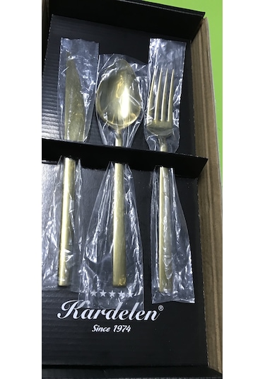 Titanyum Gold 6 Kişilik 36 Parça Kaşık Çatal Bıçak Seti Altın
