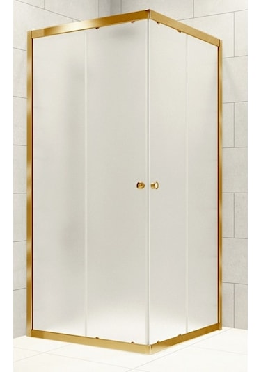 Durul Duşakabin Kare Altın Profil Buzlu Cam Buzlu