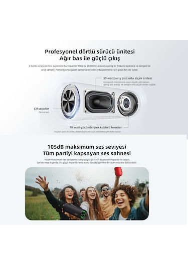 Qcy SP7 40 W RGB Işık TF Kart Girişi Bluetooth 5.4 Hoparlör