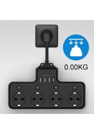 Zyzqstore Yeni Nesil 4000w 3 Usb 1 Type-c 8 İn 1 Duvar Priz Termal Akım Korumalı 4'lü 0