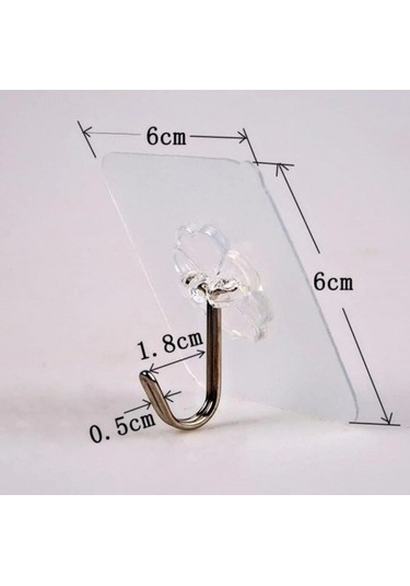 Periboia Kendınden Yapışkanlı Şeffaf Askı 5 Li Set Şeffaf