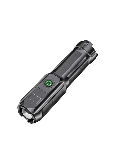 Led Şarj Edilebilir El Feneri Mini El Yakınlaştırılabilir Siyah Siyah