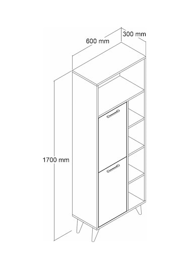 Suna İki Kapaklı 9 Raflı Banyo Dolabı Çam - Bdl0402 Çam