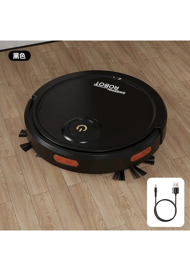 Otomatik Akıllı Süpürme Robotu Süpürücü Ev Aletleri Mutfak Ev Siyah