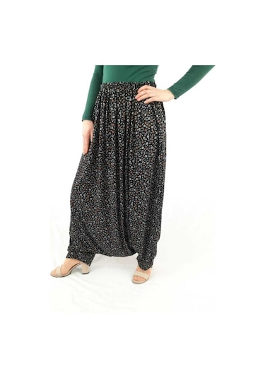 Özözkanlar Çiçekli Yöresel Menekşe Aşağıdan Ağlı Bayan Şalvar 42 Çok Renkli