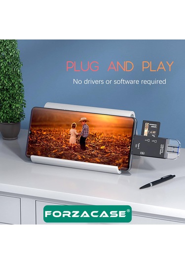 Forzacase Fc984 6in1 Usb Otg Sd / Tf  Usb 3.0 Type-c Micro Usb Kart Okuyucu