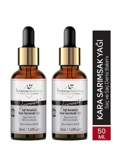 Intense Natural Saf Keratinli Kara Sarımsak Yağı 2 x 50 ML