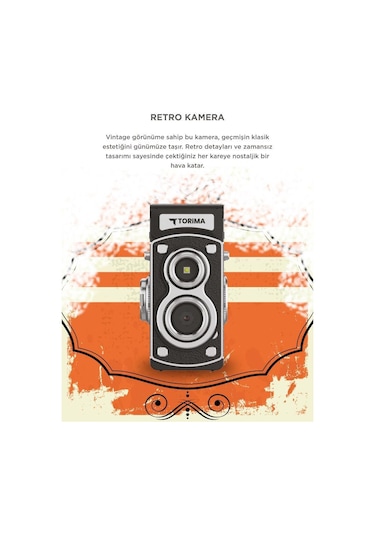 Torima CMR44 Mini Retro Dijital Fotoğraf Makinesi Siyah