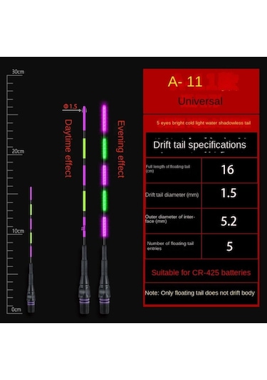 1 Adet Süper Parlak Led Balıkçılık Akıllı Şamandıra Üst Aydınlık Gece Balıkçılık Şamandıra Üst Cr425 Pil B09-bite Hook Color Change