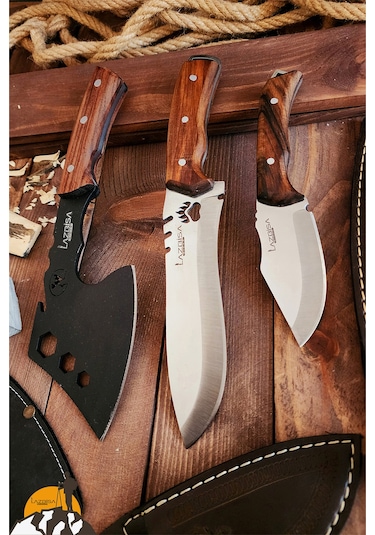 Outdoor Balta Bıçak 3lü Seti Kamp Baltası Bıçak Bıçağı Nacak Blt