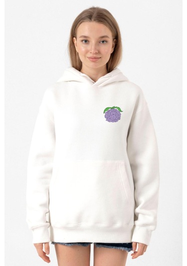 One Piece Anime Yami Yami Devil Fruit Beyaz Kadın 3ip Kapşonlu Sweatshirt Beyaz