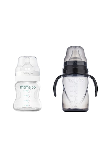 Mamajoo Silver Biberon 150 ML & Kulplu Eğitici Bardak 270 ML / Bl