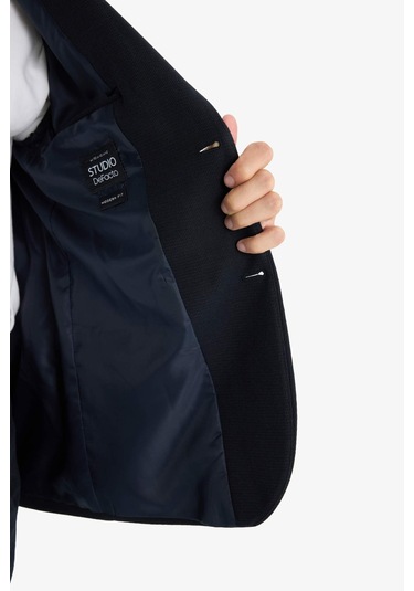 Defacto Modern Fit Düğmeli Cepli Blazer Ceket F2347ax25aunv163 Lacivert