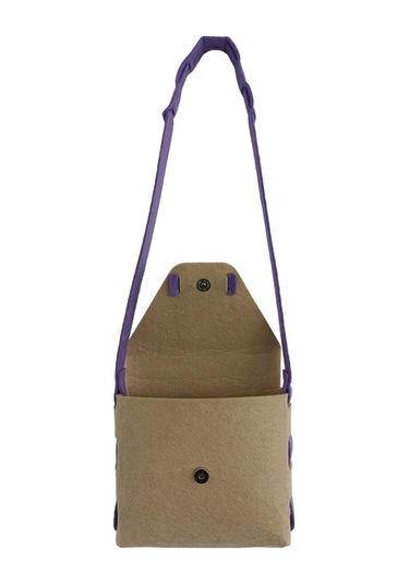 Kız Çocuk Omuz Çantası Keçe Sağlıklı Dikişsiz Etkinlik Günlük Çanta Kahve-mor Diğer