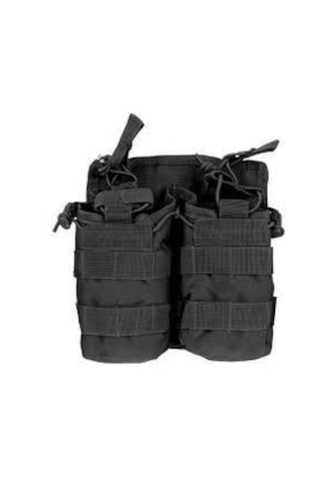 Miltec-Sturm MİL-TEC BLACK OPEN TOP MAGAZINE POUCH DOUBLE Çok Renkli