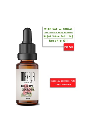Masala Saf Kuşburnu Çekirdeği Yağı 20 ml. (Rosehip Oil)  Soğuk Pres