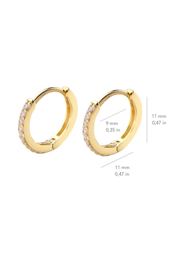 Goldkupe 14 Ayar Taşlı Halka Altın Küpe1,05 Gr-3027