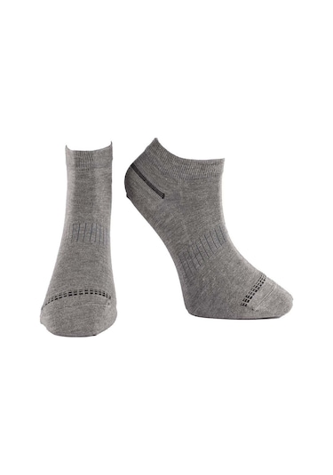 Jiber Erkek Modal Patik Likralı Çorap 6104/6106 - 6 Adet Gri Melanj