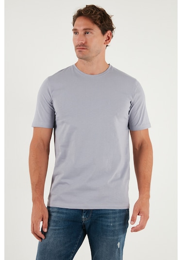 Buratti Pamuklu Regular Fit Bisiklet Yaka Erkek T Shirt 59020204 Gri
