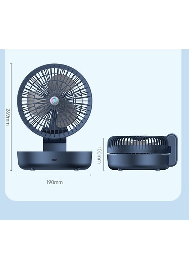 Usb Çok Fonksiyonlu Katlanır Sirkülasyon Fanımavisi Mavi