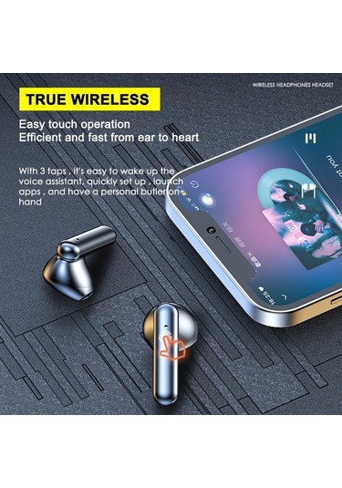 Fortunelane K60 Bluetooth 5.3 Kulak İçi - 15 Saat Bekleme, 10m Mesafe, Siyah