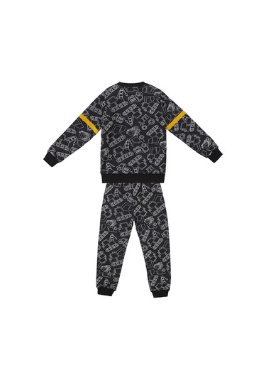 Denokids Arabalar Erkek Çocuk Siyah Eşofman Takım Renkli Çok Renkli