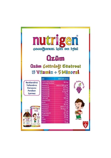 Nutrigen Üzüm Çekirdeği Ekstreli Vitamin Mineral Şurubu 200 ML