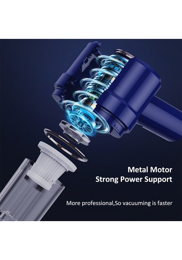 Xindoker Yüksek Hızda Motorlu, 4000pa Emiş Gücüne Sahip 3 Ü 1 Arada Mini B Tipi Araç Süpürgesi, Led Işıklı Ve Çok Fonksiyonlu