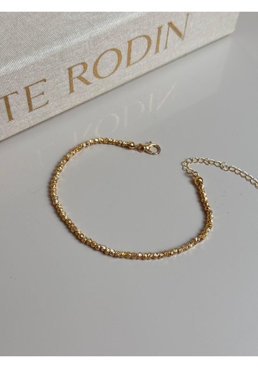 Altın Kaplama Dorika Boncuklu Kadın Halhal Ayarlanabilir Şık Yazlık Aksesuar Altın