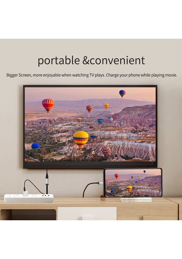 Springsun Mirascreen Tc02 Type C - Hd Video Kablosu Usb C - Hdtv Kablosu Uhd 4k Yansıtma Usb Güç Kaynağı