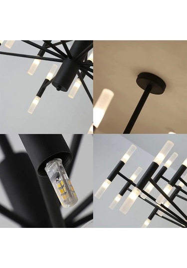 Leo 20 Başlıklı Eskitme Ledli Sarkıt Avize Çok Renkli